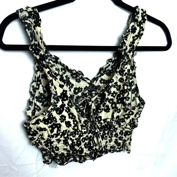 Topshop Women’s V-Neck Cropped Top Floral Sleeveless Size 8 - Picture 3 of 7